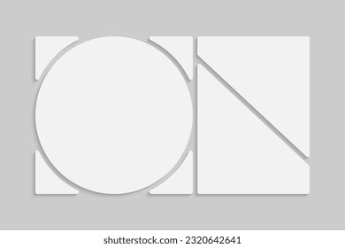 Template collage of three frames, photos, pictures, illustrations, images. Vector frame for picture, presentation. Simple collage with 3 parts for photo album. Modern minimalist mockup for photo