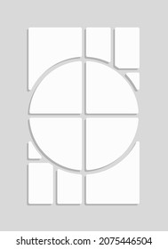 Template collage of twelve frames, photos, pictures, illustrations, images. Vector frame for picture, presentation. Simple collage with 12 parts for photo album. Modern minimalist mockup for photo