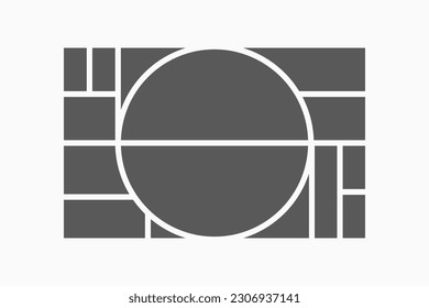 Template collage of twelve frames, photos, pictures, illustrations, images. Vector frame for picture, presentation. Simple collage with 12 parts for photo album. Modern minimalist mockup for photo