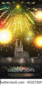 template for Cologne Lights with fireworks,promenade and reflection
