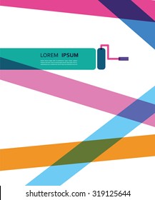 template with the color crossed lines drawn with the roller