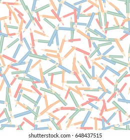 Template with color pencils on white background. vector illustration
