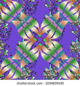 Template Colored mandala vector circle of zentangle hand drawn on violet, green and neutral colors.