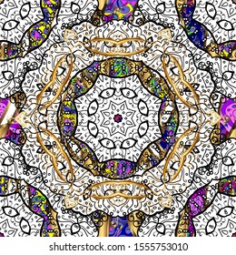 Template Colored mandala vector circle of zentangle hand drawn on white and black colors.