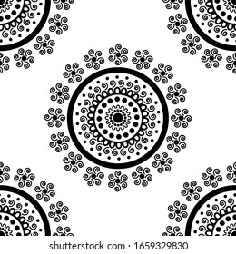 Template Colored mandala vector circle of zentangle hand drawn on white and black colors.