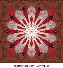 Template Colored mandala vector circle of zentangle hand drawn on colorful background.