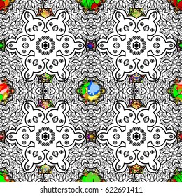 Template Colored mandala vector circle of zentangle hand drawn on colorful background.
