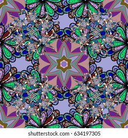 Template Colored mandala vector circle of zentangle hand drawn on yellow background.