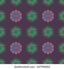 Template Colored mandala vector circle of zentangle hand drawn on a background.