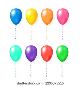 Template of colored paper balloons for design