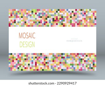 A template of colored pixels for the background, cover, screensaver, website and creative idea. Layout for interior ideas, corporate style and decorative creativity