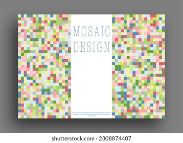 A template of colored pixels for the background, cover, screensaver, website and creative idea. Layout for interior ideas, corporate style and decorative creativity