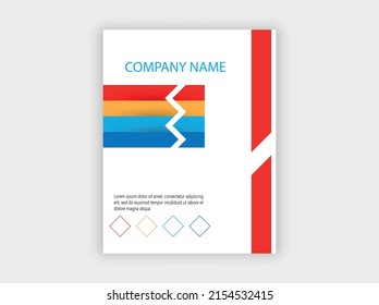 Template with colored stripes, annual report, brochure.