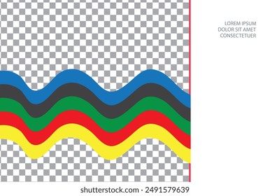 Template With colored waves for presentation design, cover.