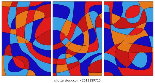 template Colorful Abstract Geometric Wave Background.With Bold Black Line And Beautiful colors. Web Design, Landing page, and Print Material.