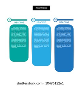 Template of colorful business info-graphic with 3 steps, use for layout, workflow, information or presentation and other. Vector EPS10 illustration.
