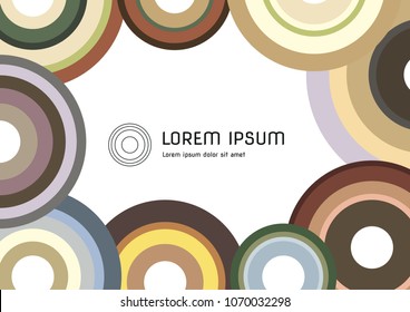 template with colorful circles on white background. for presentations and texts