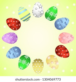 Template of colorful easter eggs vector EPS10. Easter concept. Easter eggs illustration. Copy space.
