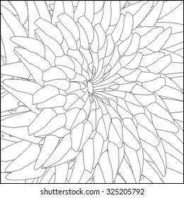 Template for coloring consisting of geometric shapes arranged randomly 