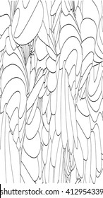 Template for coloring consisting of geometric shapes arranged randomly