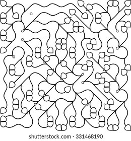 Template for coloring consisting of smooth curved lines