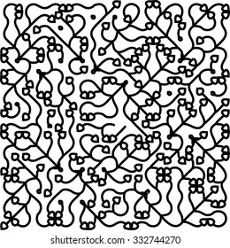 Template for coloring consisting of smooth curved lines