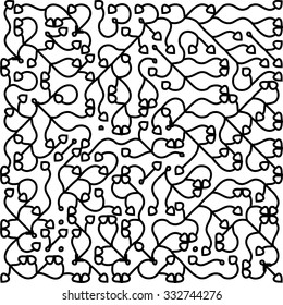 Template for coloring consisting of smooth curved lines