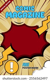 template comic magazine cartoon background manga vector