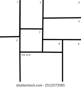 template comic,photo grid,vector line art