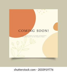 template coming soon abstract minimalist nature hand drawn for social media post vector illustration eps 10