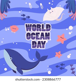 template in commemoration of world ocean day