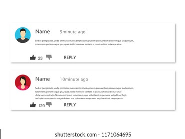 Template of comments. Vector illustration.