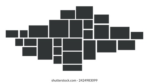 Template composition collage template for photos. Vector design and grid for photos. Simple trendy geometric design on a white background 