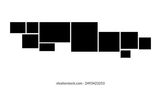 Template composition grid for photos. Realistic collage. Mood board or photo image layout. Vector illustration