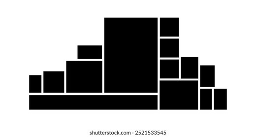 Template composition grid for photos. Realistic collage. Mood board or photo image layout. Vector illustration