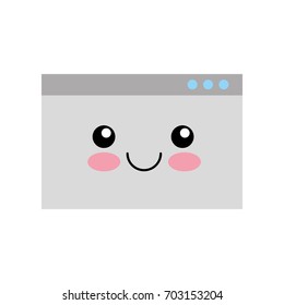 template computer kawaii character
