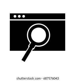 template computer with magnifying glass