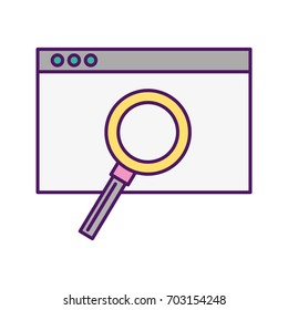 template computer with magnifying glass