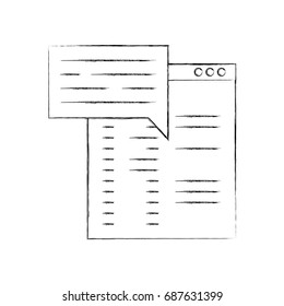 template computer with speech bubble