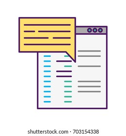 template computer with speech bubble