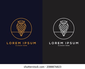 Template The concept of a simple logo and owl icon. 