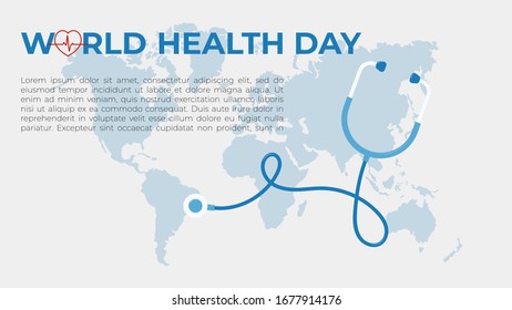  Template concept for web page on the theme of World Health Day