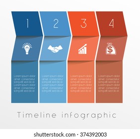 Template Conceptual Business Timeline Infographic design for four position can be used for workflow, banner, diagram, web design, area chart