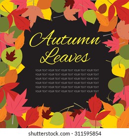 A template consisting of autumn leaves