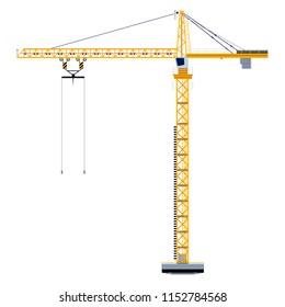 Template with construction tower crane jigsaw banner . concept vector illustration
