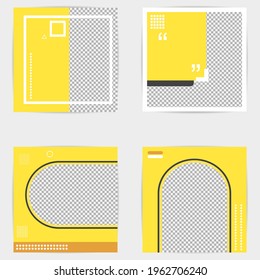 Template content for social vector set , Yellow background color with stripe line shape ,Vector illustration EPS 10