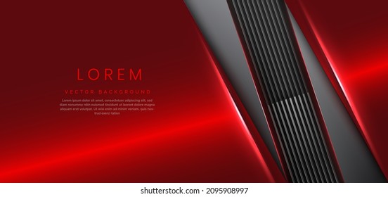 Template corporate banner concept red and grey contrast background. You can use for ad, poster, template, business presentation. Vector illustration