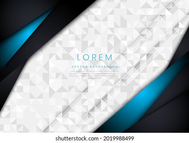 Plantilla concepto corporativo azul negro sobre fondo blanco. Puede usar para publicidad, afiche, plantilla, presentación comercial. Ilustración del vector