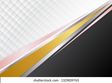Template corporate concept gold, silver, pink gold and white contrast background. Vector graphic design illustration, copy space