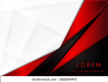 Template corporate concept red black grey and white contrast background. You can use for ad, poster, template, business presentation. Vector illustration